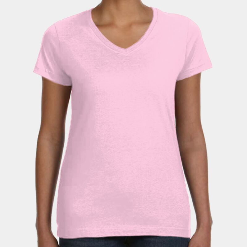 Ladies' V-Neck Fine Jersey T-Shirt Thumbnail
