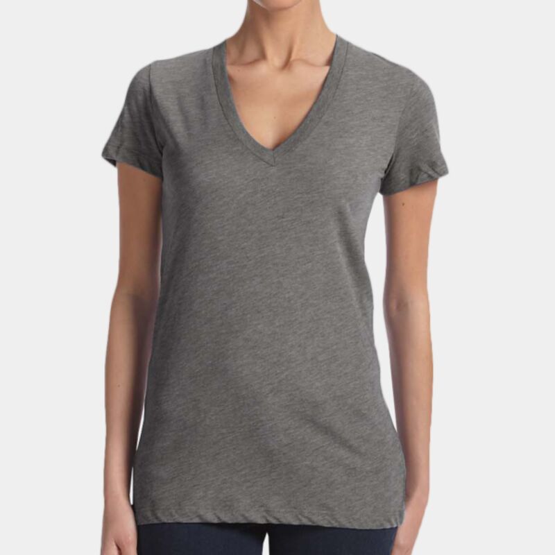 Ladies' Triblend Short-Sleeve Deep V-Neck T-Shirt Thumbnail