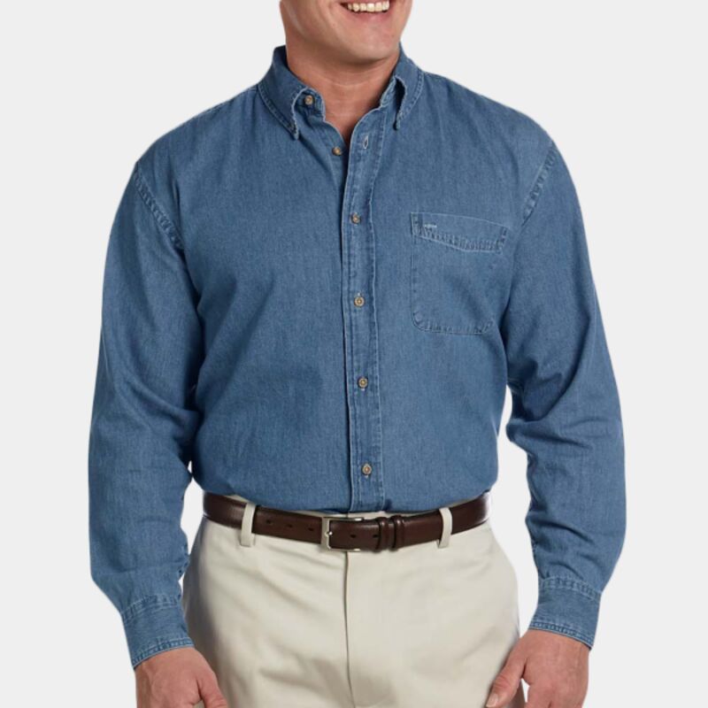 Men's Long-Sleeve Denim Shirt Thumbnail