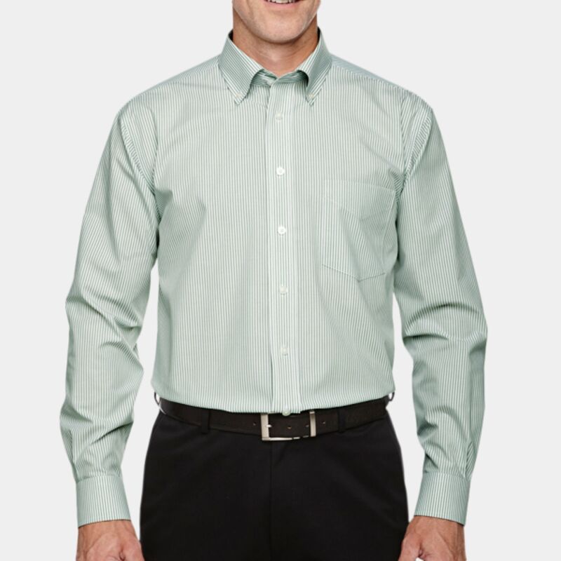 Men's Crown Collection® Banker Stripe Woven Shirt Thumbnail