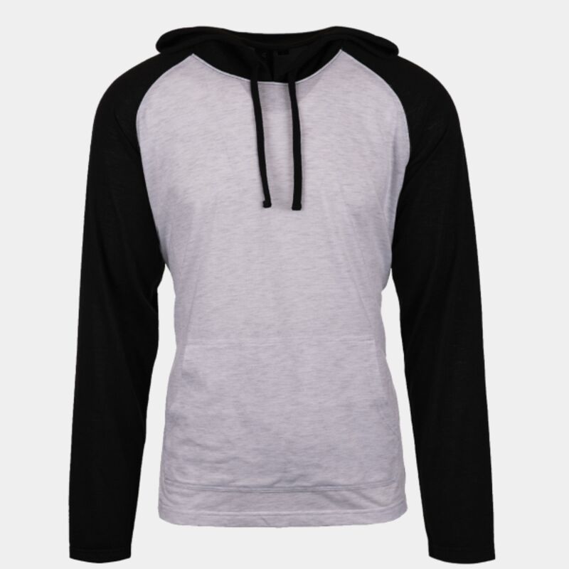 Adult Raglan Sleeve Striped Jersey Hooded T-Shirt Thumbnail