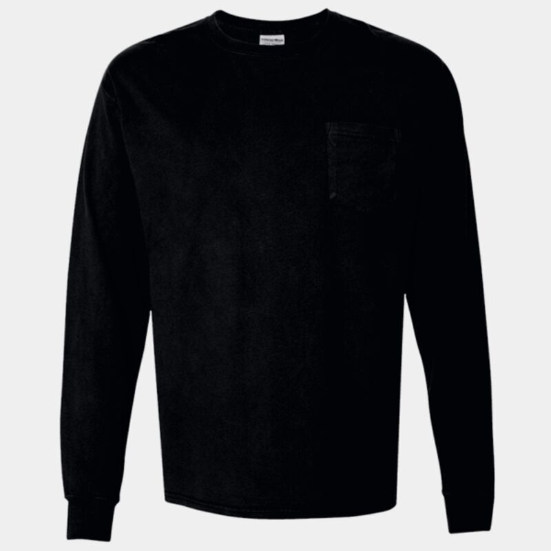 Unisex Garment-Dyed Long-Sleeve T-Shirt with Pocket Thumbnail