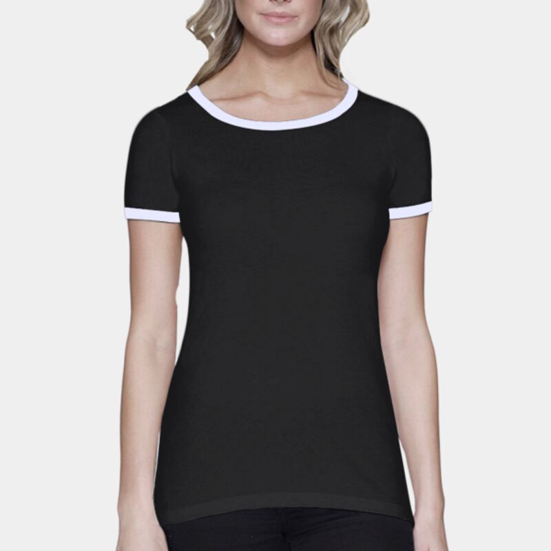 Ladies' CVC Ringer T-Shirt Thumbnail